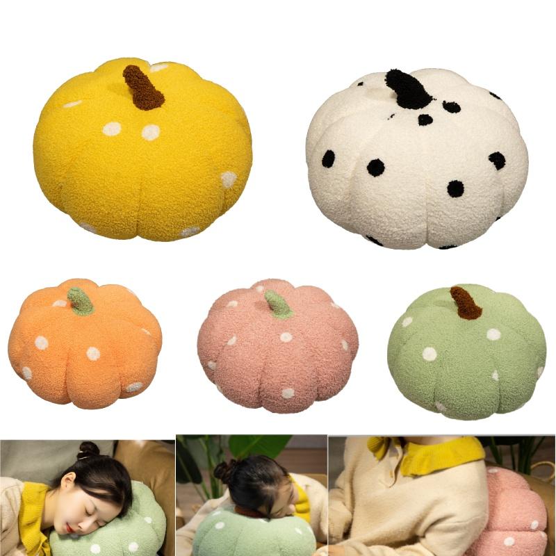 Cute Colorful Polka Dot Pumpkin Pillow Toy For Halloween Decor