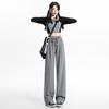 Wide-leg Pants for Women In Spring High Waist Draped Straight Floor Wide-leg Casual Pants for Women In Spring Glutinous Rice Pants