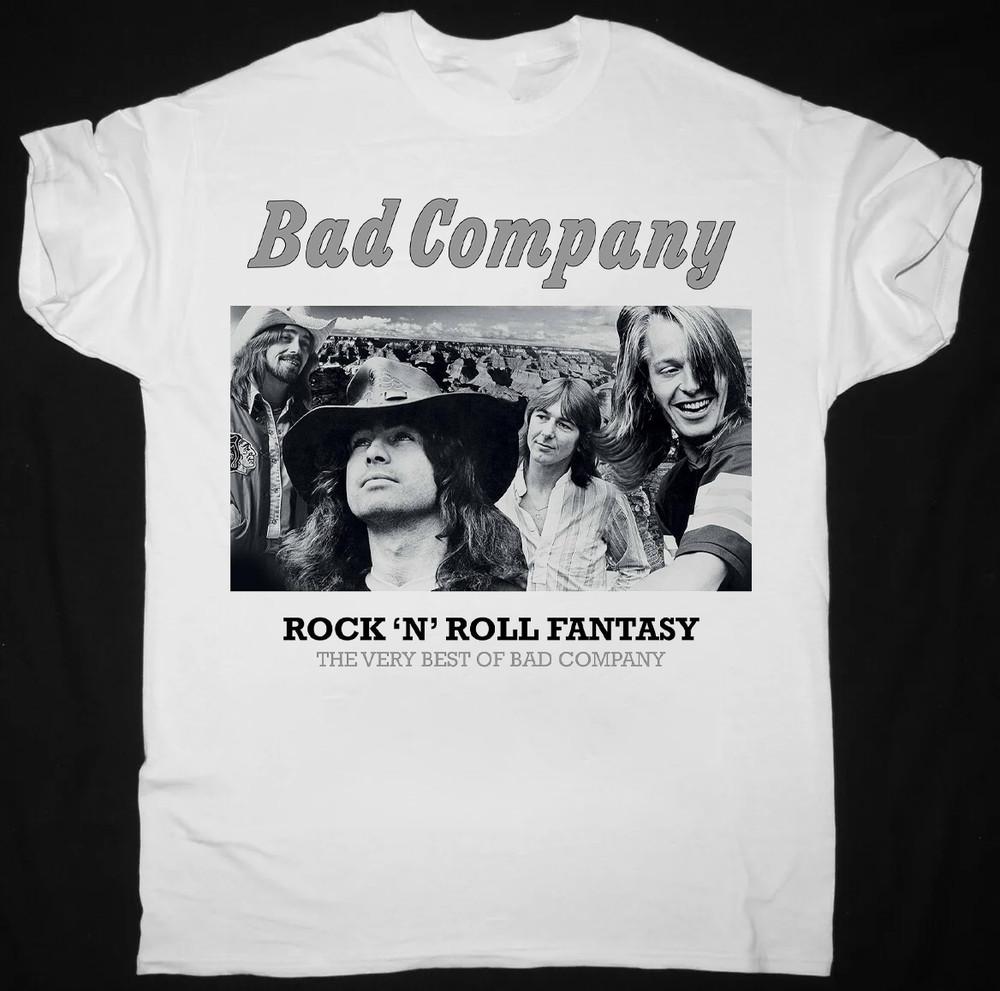 НОВЫЙ BAD COMPANY Рок 039;N039; Рулон Фэнтези Белый Все Размеры Футболка BT271 Унисекс Футболка