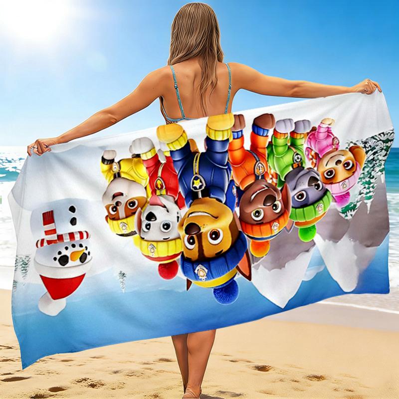 1Pc Winter Paw Patrol Heroes Beach Towel Quick Dry Multiuse For Beach Pool Gym Yoga Home Travel Christmas Halloween Xmas Gift S1368