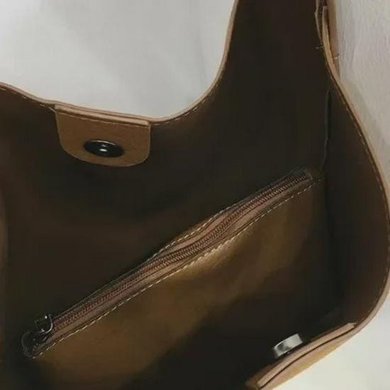 2024 Women's Suede High-End Large-Capacity Handheld Bucket and Messenger Bag for Autumn/Winter