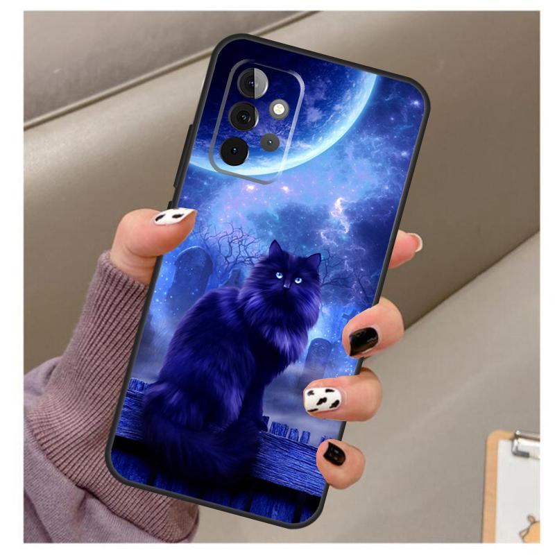 Чехол-Кот-Ведьмы-Луна Для Samsung Galaxy A34 A54 A14 A06 A16 A26 A36 A56 A12 A32 A52 A13 A33 A53 A15 A35 A55