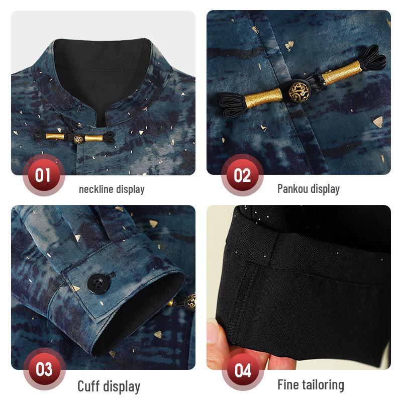 Традиционный китайский костюм ханфу для мальчиков: Стильный наряд для весны/осени, идеально подходящий для выступлений, декламаций и первых дней рождения.