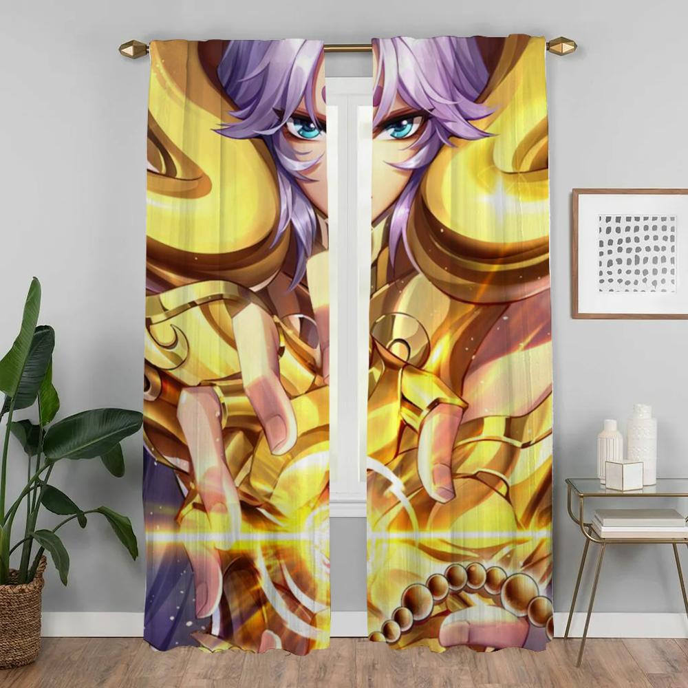 Saint Seiya Домашние интерьерные шторы для гостиной Блэкаут шторы Хэллоуин украшение Жалюзи Перегородка Тюль для спальни