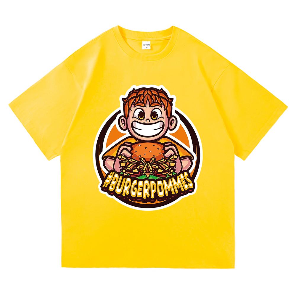 Burgerpommes 2 футболка модная мужская Harajuku эстетическая милая футболка Icrimax унисекс высокое качество мультфильм повседневные хлопковые футболки рубашки