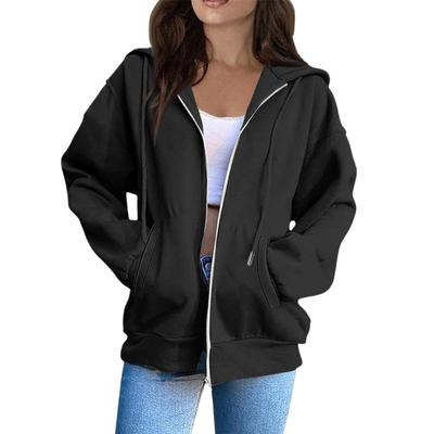 Женская мода Повседневные толстовки с капюшоном и длинным рукавом однотонные топы