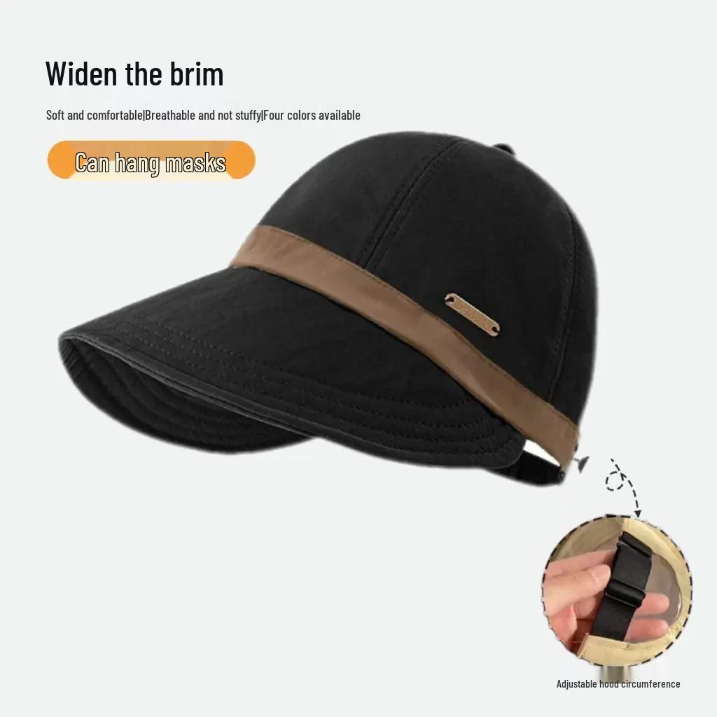 Скидка для новых посетителей: Женская универсальная шляпа от солнца в стиле Хепберн - Повседневный бейсбольный и рыбацкий стиль, Большой обхват головы