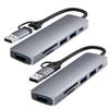 Usb C Hub 6-в-1 Док-станция типа C/USB с двумя головками Адаптер быстрой зарядки Pd с поддержкой Sd/tf
