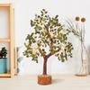 Green Aventurine Crystal Gemstone Bonsai Money Tree with Golden Wire and 300 Beads Figurine for Home Decor Decoration Showpiece Standard Size