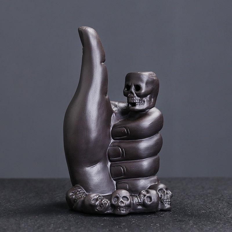 Ручная подставка для благовоний «Череп с обратным потоком», Хэллоуинское украшение «Призрак», Выдвижной дизайн сандалового дерева, Уникальный домашний декор, Идея подарка