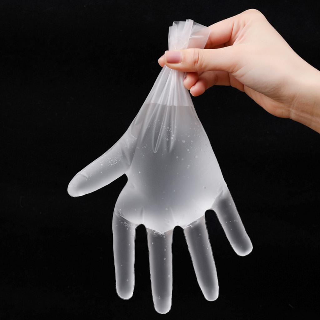 100PCS Disposable TPE Gloves Thicken Transparent Food Grade for Kitchen Baking Cooking CleaningM