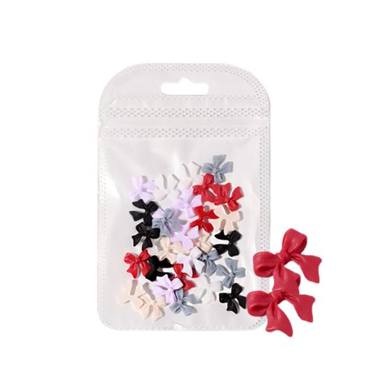 30 шт./компл. горный хрусталь с бантом для ногтей, легко приклеивается, 3D смола, стразы для маникюра «сделай сам», бабочка для красоты