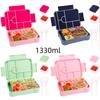 Divided Bento Box Large Capacity Microwave Lunch Box with Fork Spoon Leakproof Food Container For Back To School Camping Kitchen