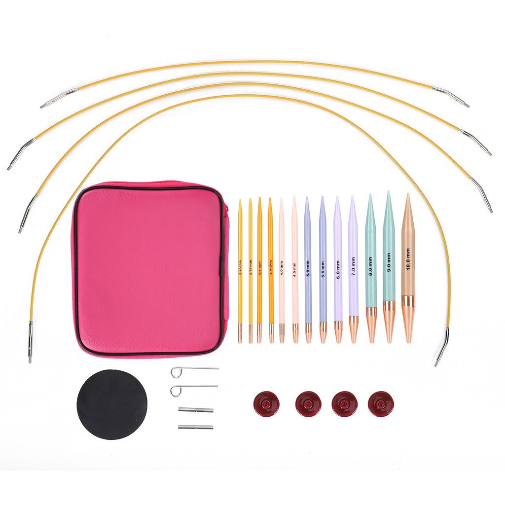 13 Pairs Interchangeable Knitting Needles Set, Different Sizes Circular Knitting Needles