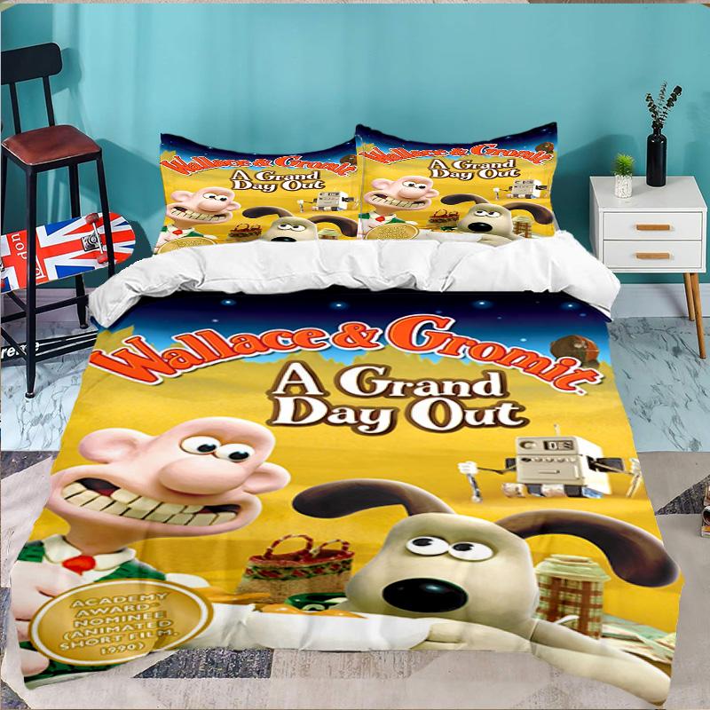 Christmas Party Gromit 3PCS Bedding set,Ideal for 1pc Duvet Cover And 2pcs Pillowcases Perfect for Fan gift,Ideal for Bedroom, Dormitory