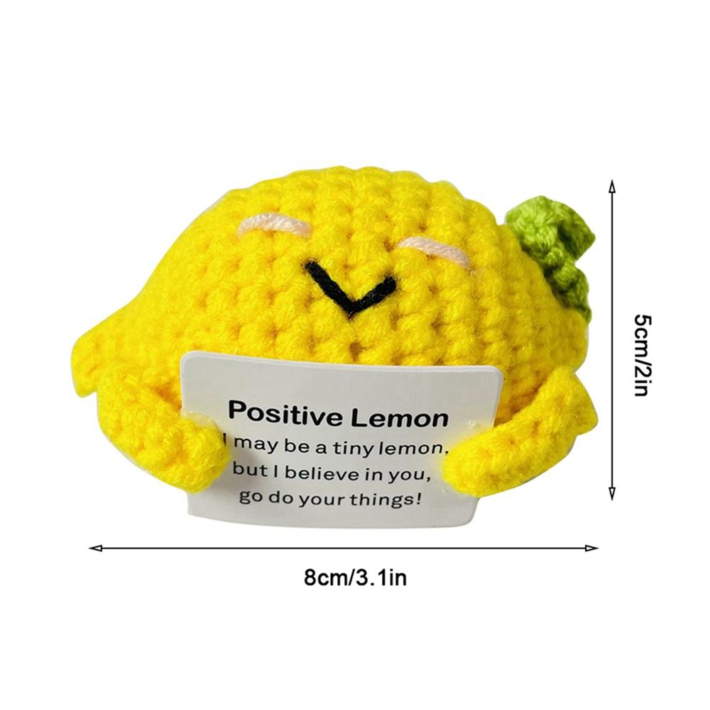 Funny Wool Knitting Doll with Heart-warming Words Card Emotional Support Doll Home Decoration Figurines