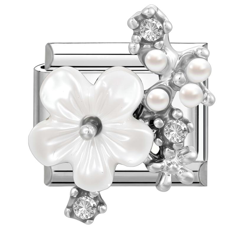 Модные вишневый цветок сердце звезда мечтательный блестящий циркон Y2K итальянский шарм звенья подходят для браслета 9 мм нержавеющая сталь DIY изготовление ювелирных изделий