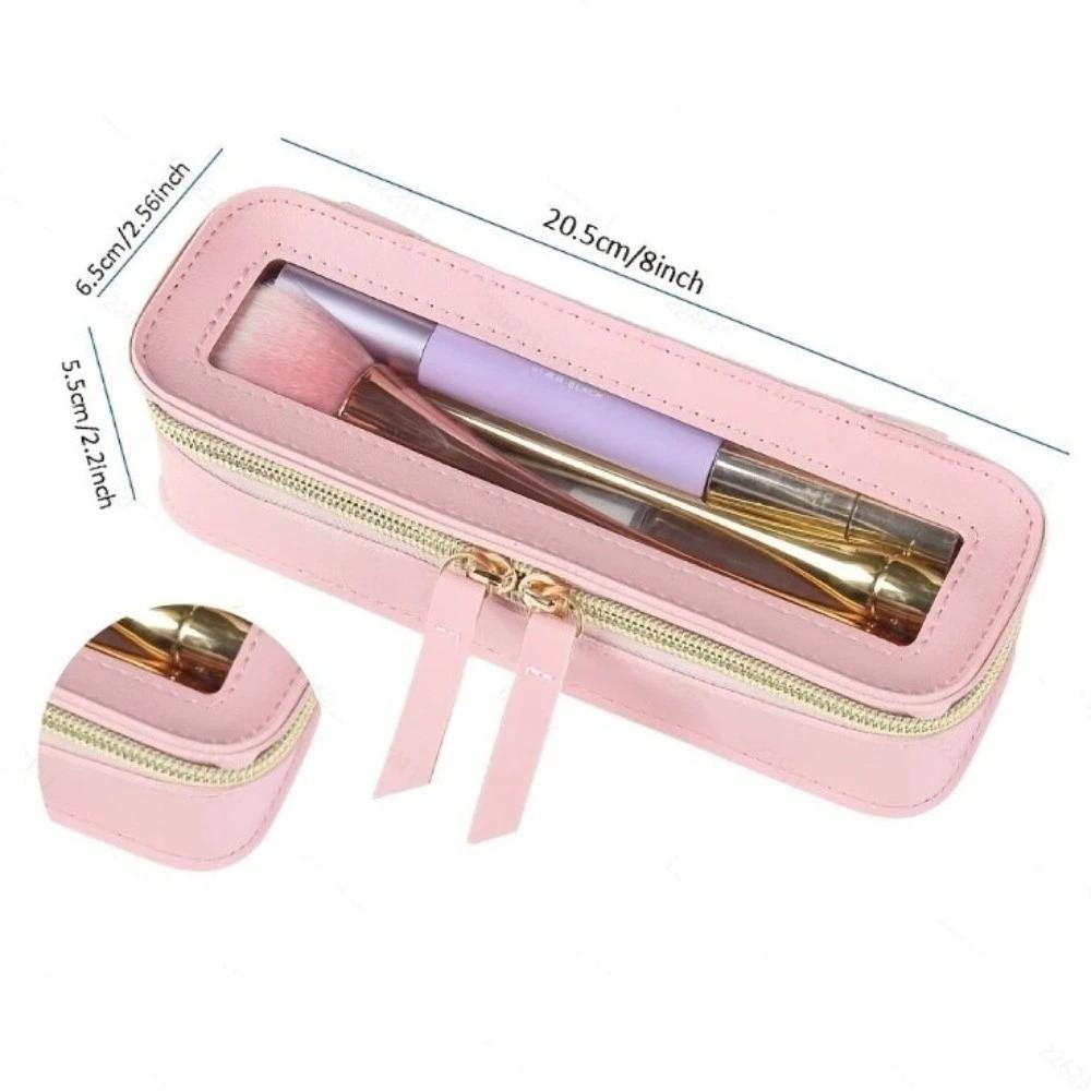 ПВХ Кожаный Футляр для Кистей Макияжа Прозрачная Водонепроницаемая Косметичка Большой Вместимости На Молнии Сумка для Хранения Дорожные Аксессуары