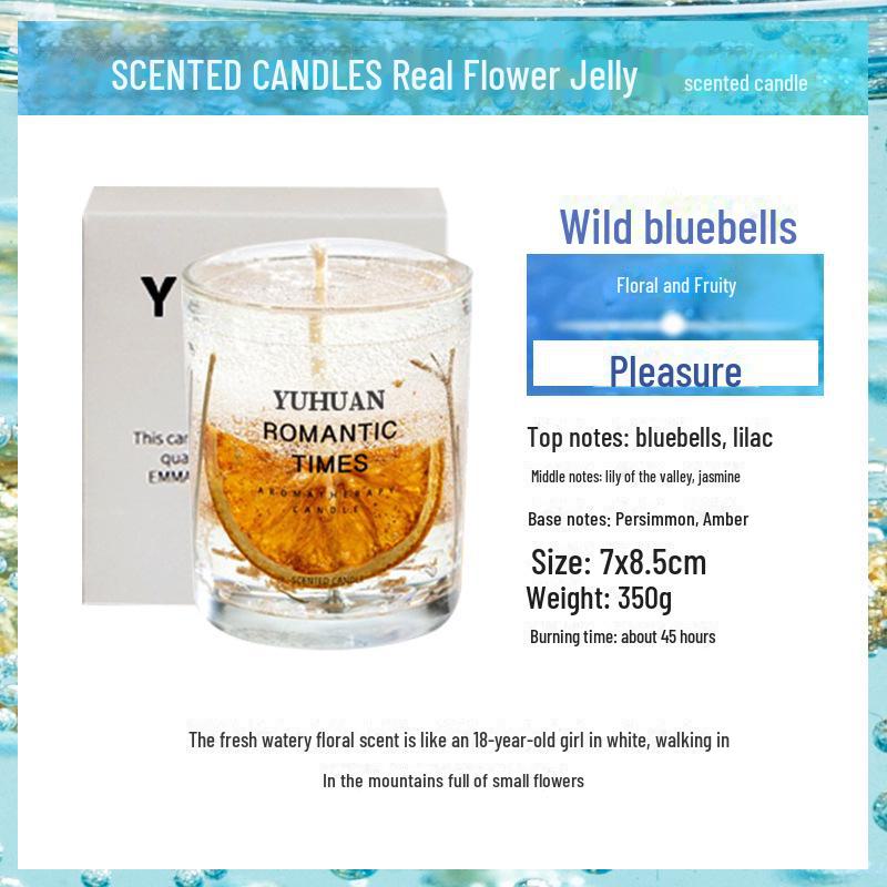 Jelly Candle, Gold Foil, Smokeless, Long-lasting Fragrance