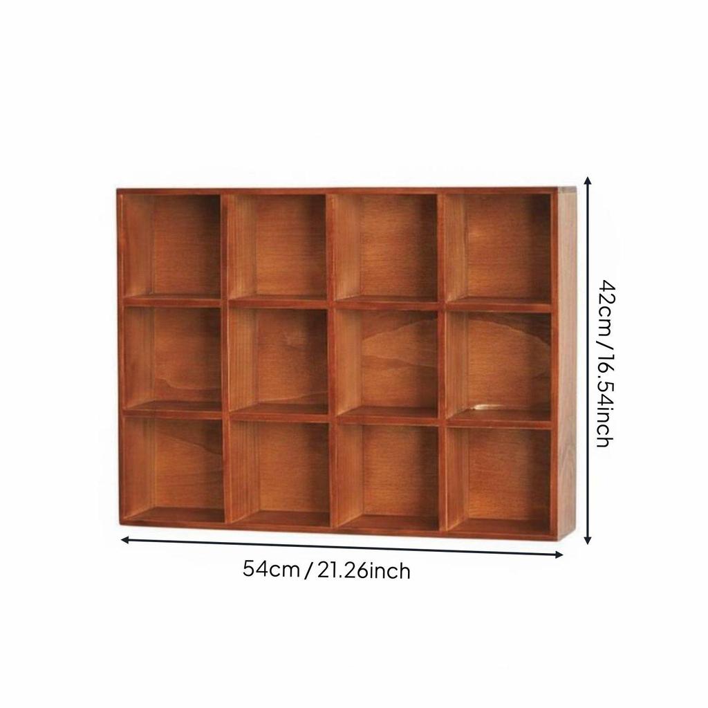 Rustic Pine Wall Shelf Multipurpose Storage Cabinet Display Rack for Organizing