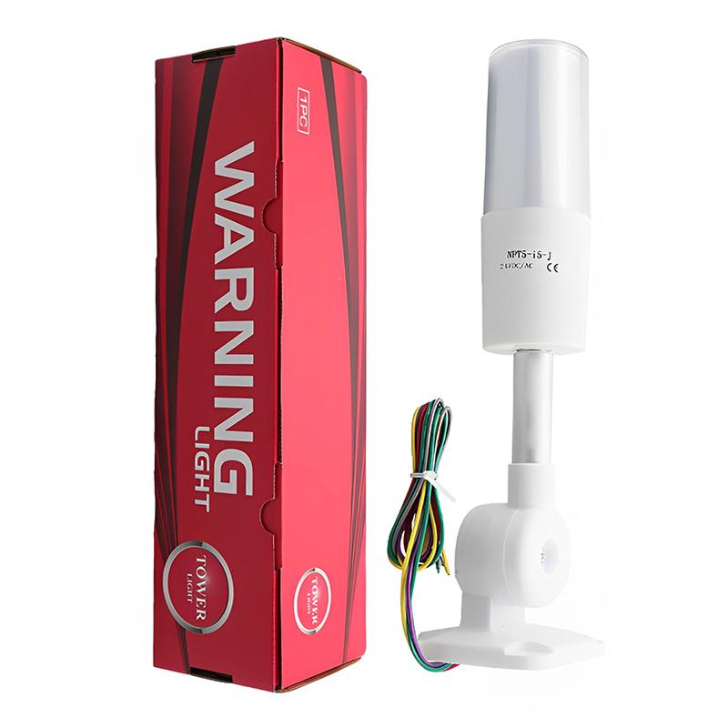 BK NPT5 24V Machine Warning Lamp Signal Buzzer Alarm 3-color LED IP55 1 Layer Folding Dustproof Tower Light 30000 Hours 1 Year