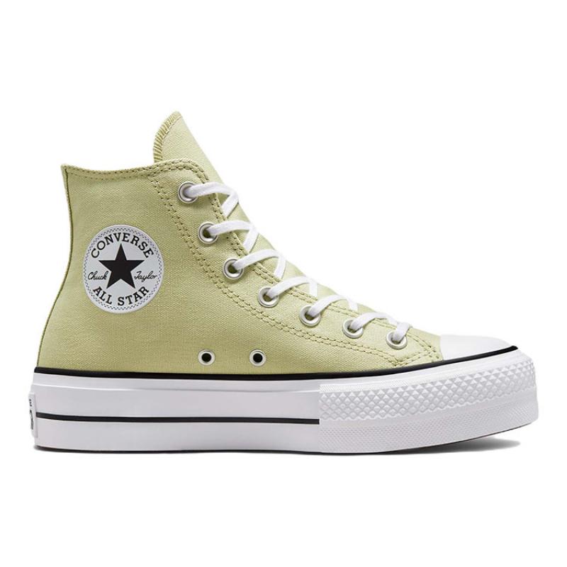 Converse Chuck Taylor All Star Lift Trend Легкие Износостойкие Высокие Эспадрильи Женские Зеленые и Белые