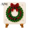 Handmade Holiday Home Decor Christmas Mosaic Art DIY Kit, Sea Glass Craft Santa Tree Creative Housewarming Gift Wreath Patterns, Seasonal Project for