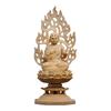 Hanro Art Sculpture Buddha Statue Fudo Myoo Buddhist Altar Buddha Statue Wooden Cypress Wood Carving Octagonal Pedestal Flame Halo Year of the Rooster