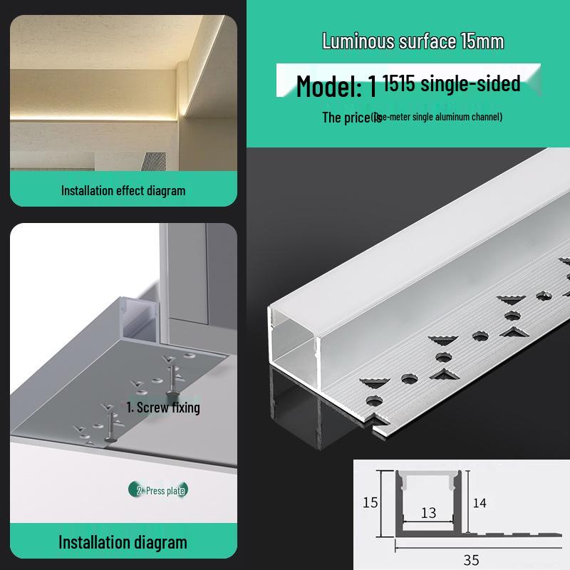 Seamless Linear Recessed LED Light Channel - Aluminum Strip Slot Design