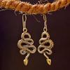 Snake Earrings, Cobra Earring, Python Earring, Snake Hoops, Gift, Long Earrings, Snake Brass Earring, Snake Jewelry