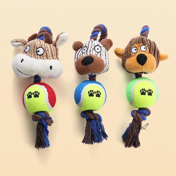 Игрушка-веревка для теннисного мяча Ranboer Dog Animal, тип A, 1 шт.