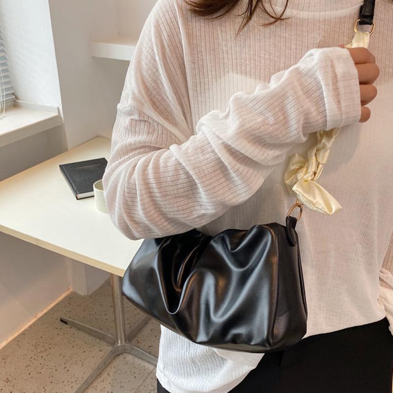 Yogodlns модная плиссированная сумка через плечо модная облачная искусственная кожа маленькие сумки кошелек женские жемчужные роскошные дизайнерские сумки подмышками