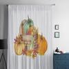 Floral Pumpkins In A Basket Sheer Window Curtains For Living Room Bedroom Modern Voile Tulle Curtains Fabric Drapes For Kitchen