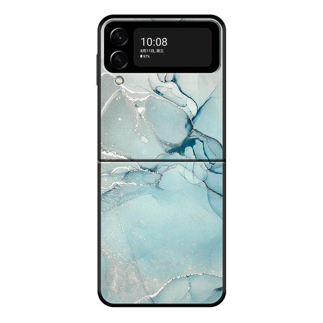 Для Samsung Zflip3 Z Flip3 5g Zflip Flip Черный ПК Смартфон Чехол Розовое Золото Мрамор Арт Мода Жесткий