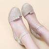 Womens Sandalias Wedges Comfortable Pointed Hemp Rope Weaving Casual Shoes