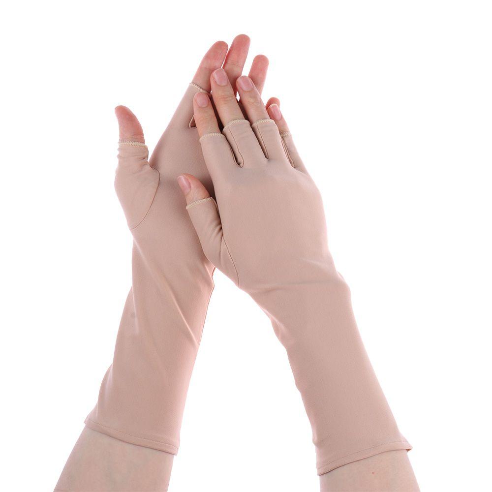 Accessories Arm Cool Solid Mittens Sunscreen Protection Half Finger Sleeves Fingerless Long Gloves