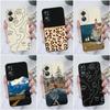 Чехол для телефона для OPPO A15 A16 A17 A33 A35 A36 A52 A57, противоударный жидкий силиконовый мягкий чехол из ТПУ, модные этикетки для OPPO A1 Pro 5G A58 Fundas Coque