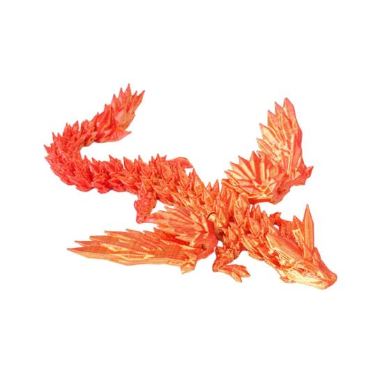 3D Printed Flying Dragon Figurine Winged Dragon Figure Movable Joints Articulated Dragon Model