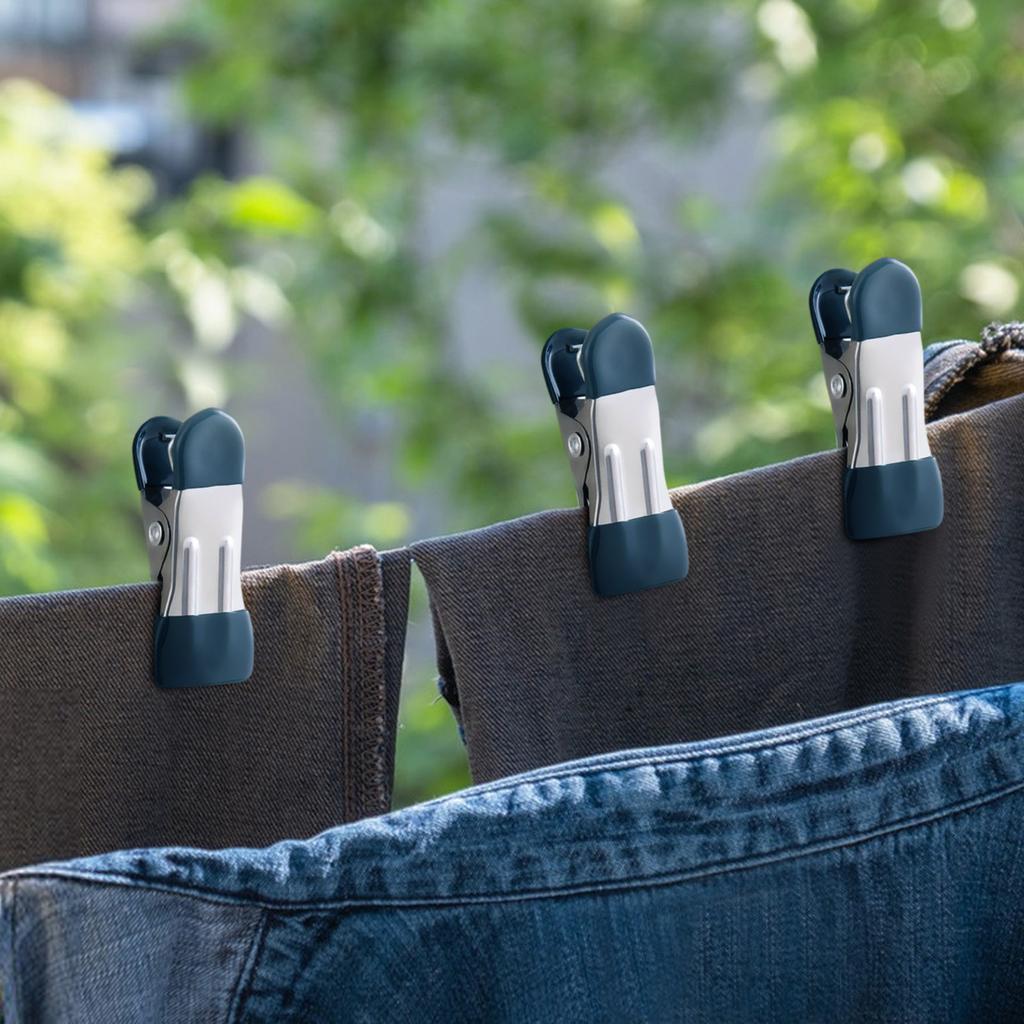 30 шт., 2,17 дюйма, сверхпрочные металлические прищепки для сушки фотографий, носки для стирки, зажимы для пищевых пакетов, кухонная резина из нержавеющей стали, 6 шт.