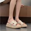 Thick-soled Slope Heel Heightens and Cools Slippers for Women's Summer Wear 2025 New Models with Skirts, High Heels, One-word Beach Sandals