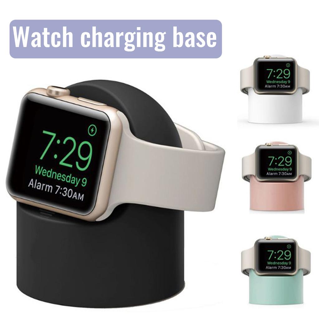 for iWatch Charging Stand Holder Silicone Dock Holder with Nightstand Mode for iWatch Wireless Charger