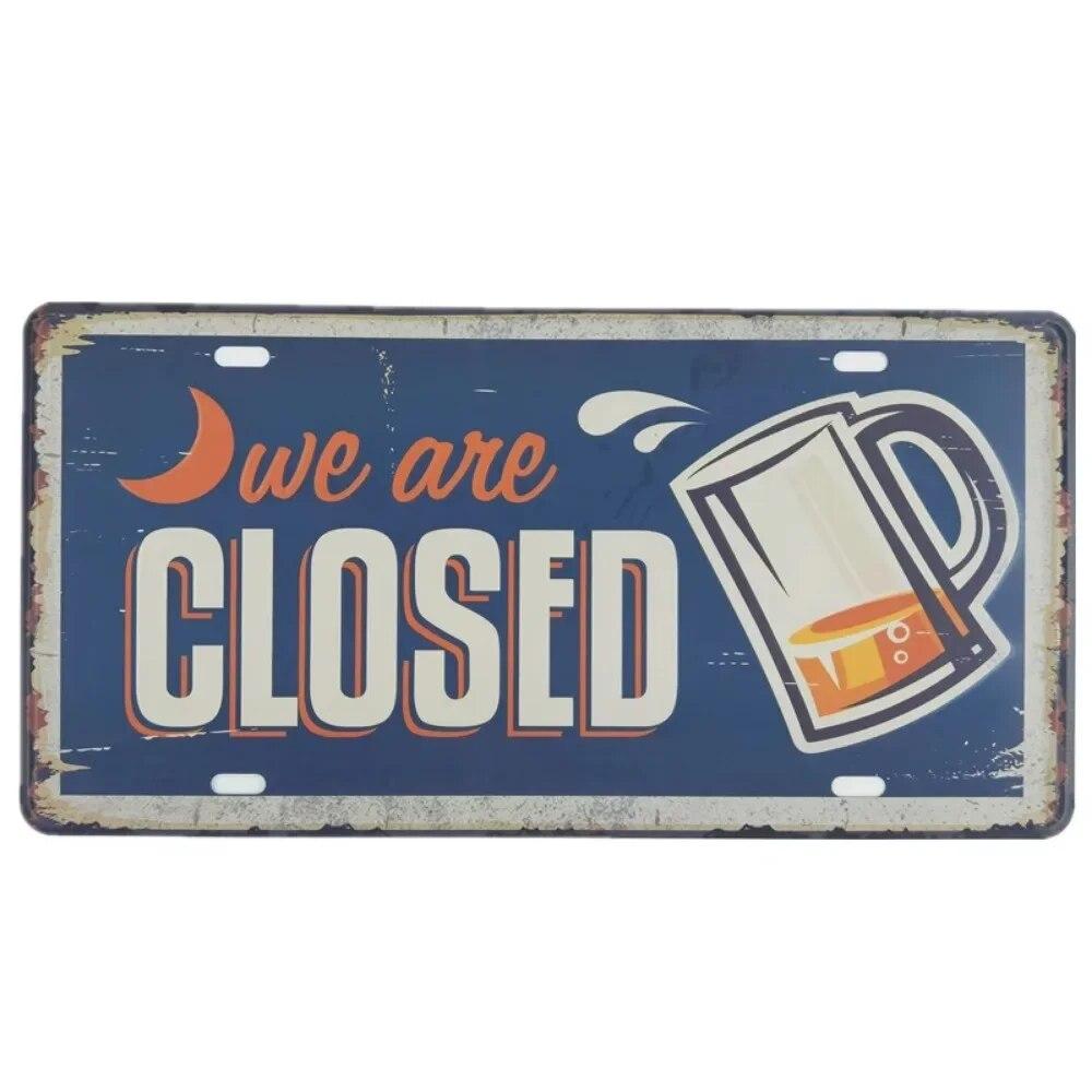 Metal Tin Sign Car License Plate Beer Beach USA Art Poster Shabby Plaque Iron Poster Pub Wall Sticker Decor