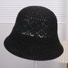 New hollow knitted bucket hat adult face small breathable versatile bucket hat sunscreen visor basin hat