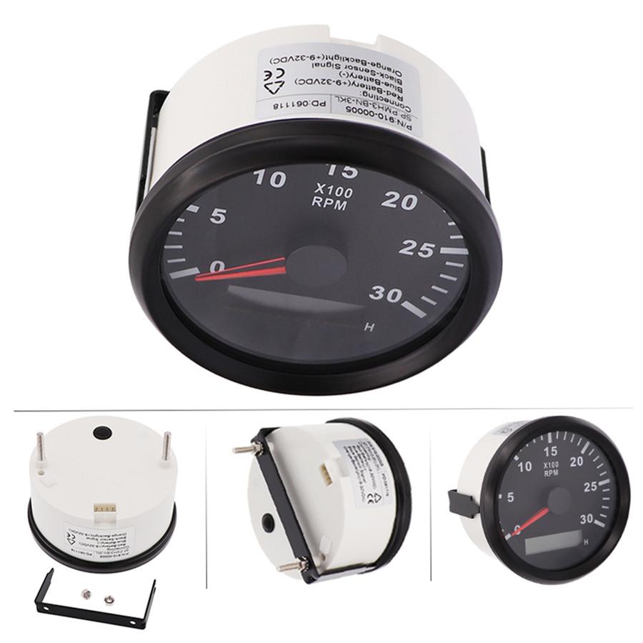 Car SUV 85mm Round Digital Tachometer 3000RPM Hourmeter REV Counter Tacho Meter