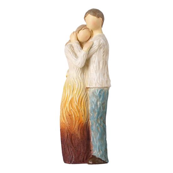 Resin Carving Family Figurine, Mother Father Son Daughter Statue, Hand-Painted Parents Kids Sculpture, Gift for Mother's Day Father's Day