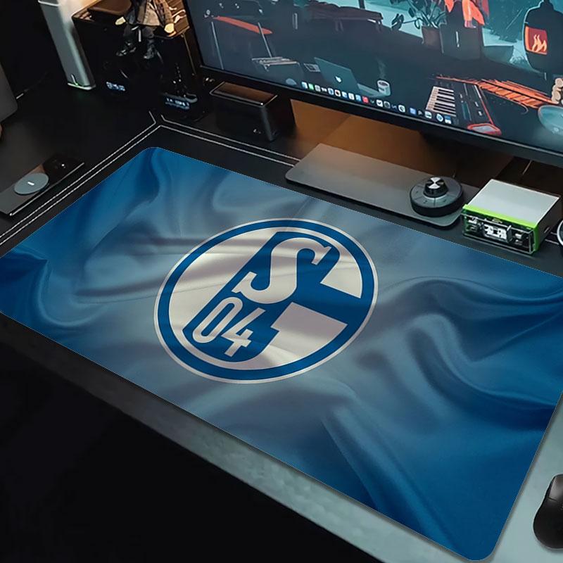 FC Schalke 04 Большой Коврик для Мыши Большой Игровой Коврик для Стола Нескользящий Коврик для Ноутбука Планшета Большой Коврик для Мыши XXL Коврик Мини-ПК Игровой Коврик с Заблокированным Краем