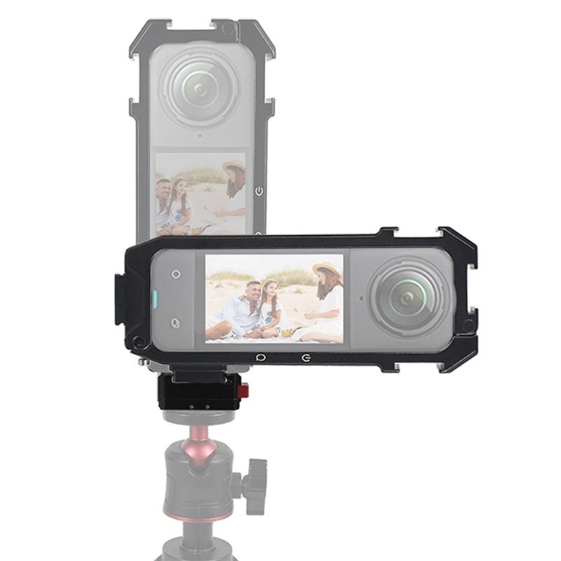 Aluminum Protective Camera Cage For 360 X4 Action Cameras With Quick Release and Mount Magnetic Adapter