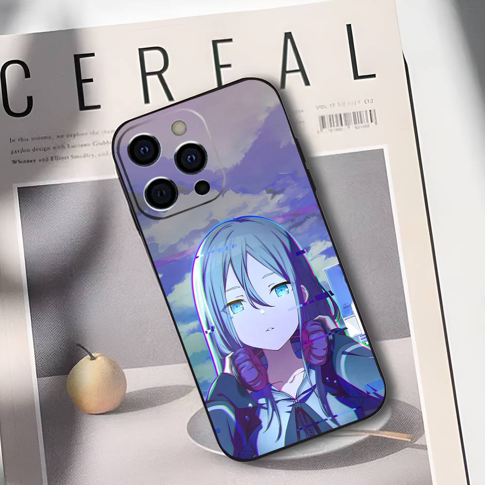 Чехол для телефона Kanade Yoisaki P-Project S-SEKAI для iPhone 17,16,15,14,13,12,11 Plus,Pro Max,XS, Мягкий силиконовый черный чехол