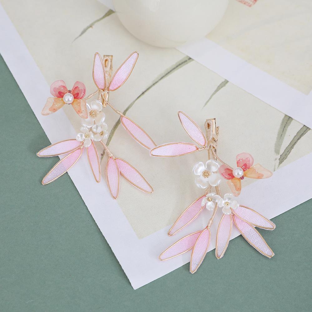 Заколки для волос в виде цветка, вилки, китайские аксессуары для волос ханьфу для женщин, вилка-шпилька ручной работы, винтажные свадебные украшения для волос в стиле ретро, короны для девочек и женщин