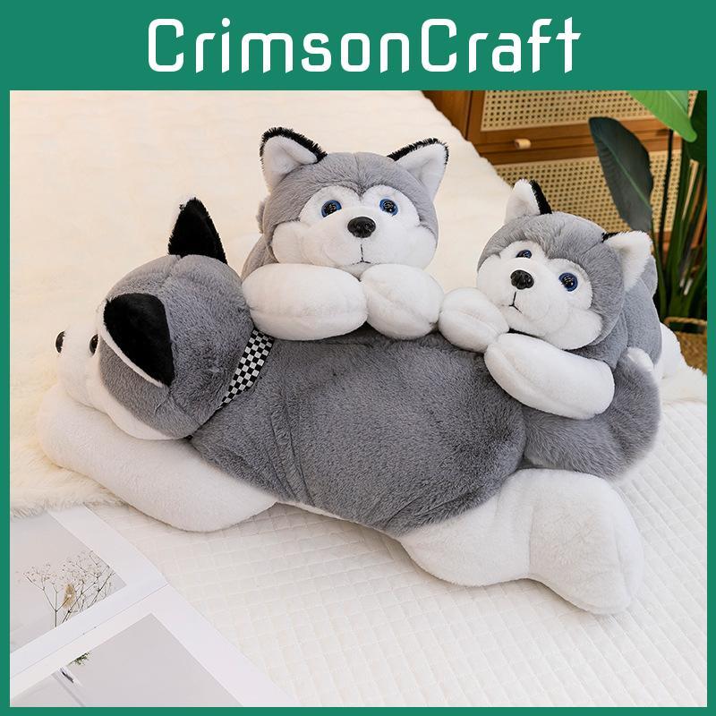 Scarf Plush Huskies Toy Cute Cartoon Girl Child Bedroom Decoration Doll Scene